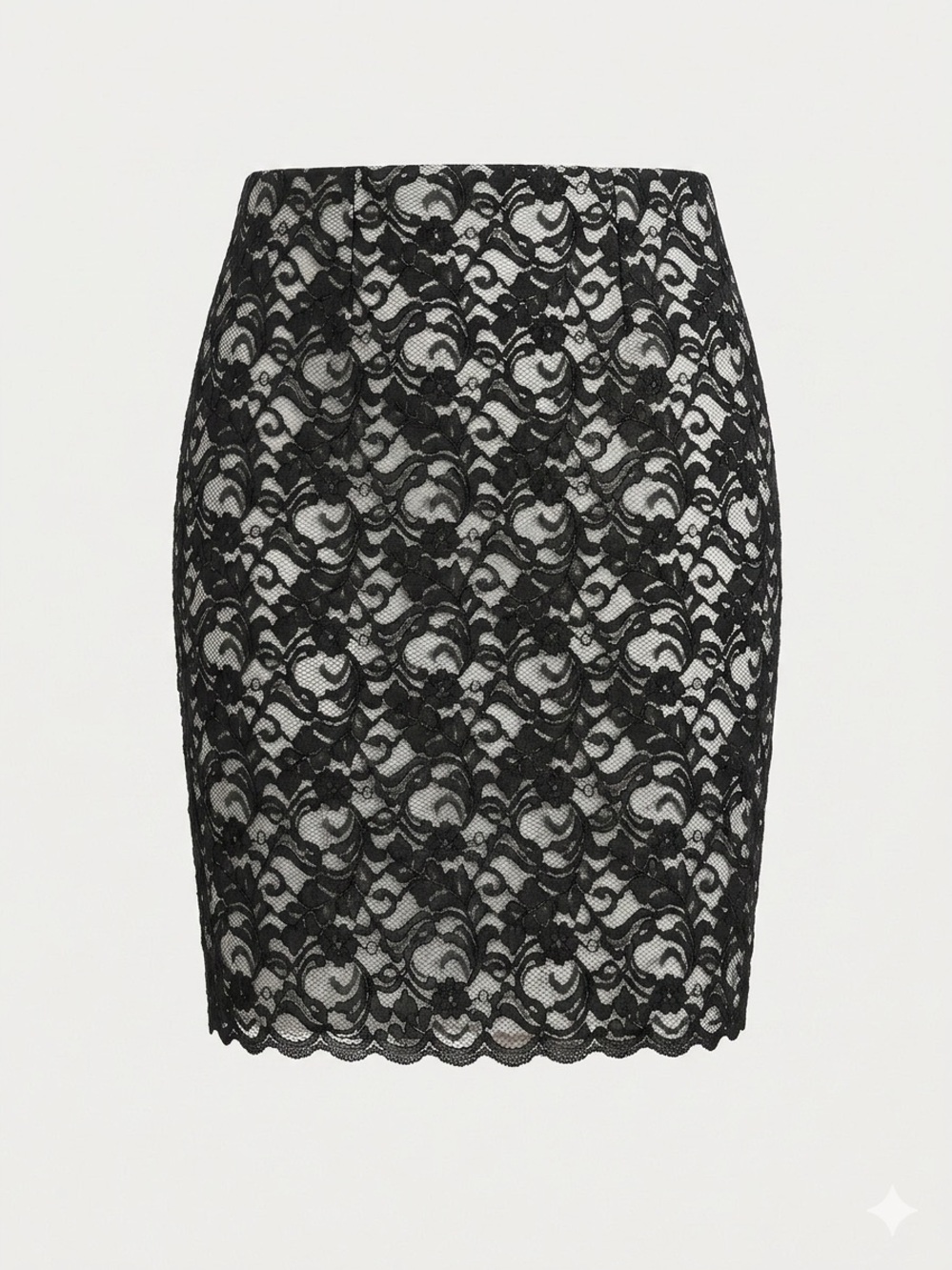 Spenser Jeremy Black Floral Lace Pencil Skirt-size 6-EUC